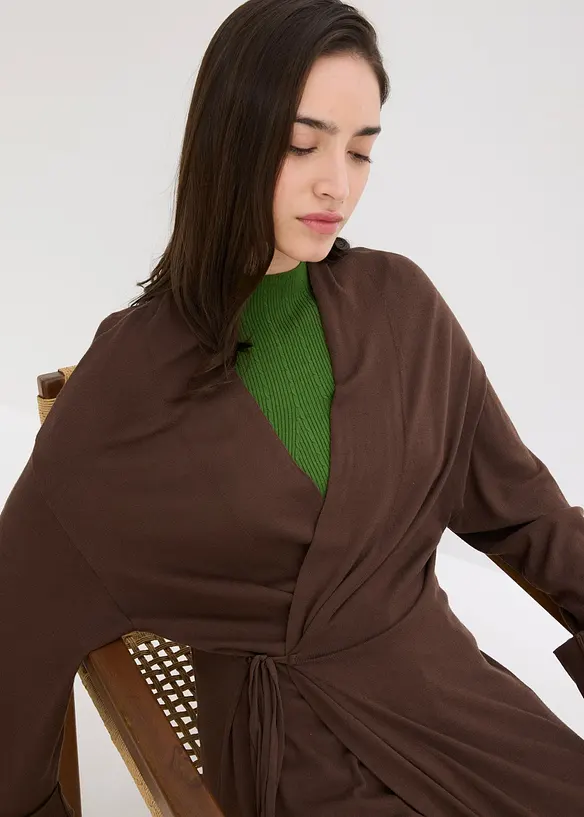 Long gilet en maille douce, viscose majoritaire, bonprix