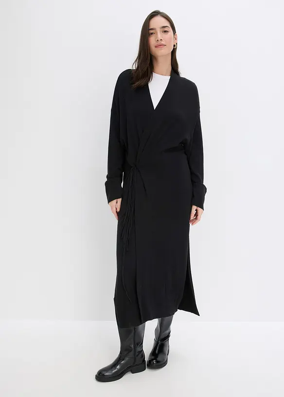 Long gilet en maille douce, viscose majoritaire, bonprix