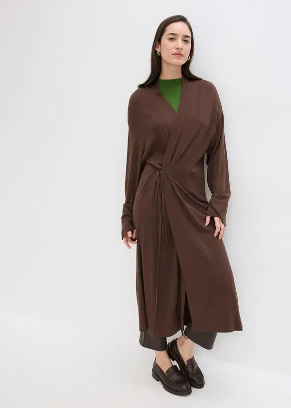 Long gilet en maille douce, viscose majoritaire, bonprix