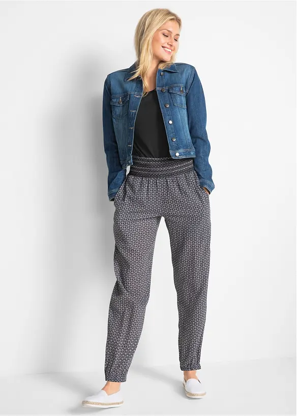 Pantalon sarouel froissé, bonprix