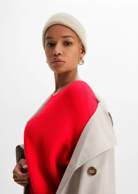 Pull côtelé oversize en viscose mélangée, bonprix