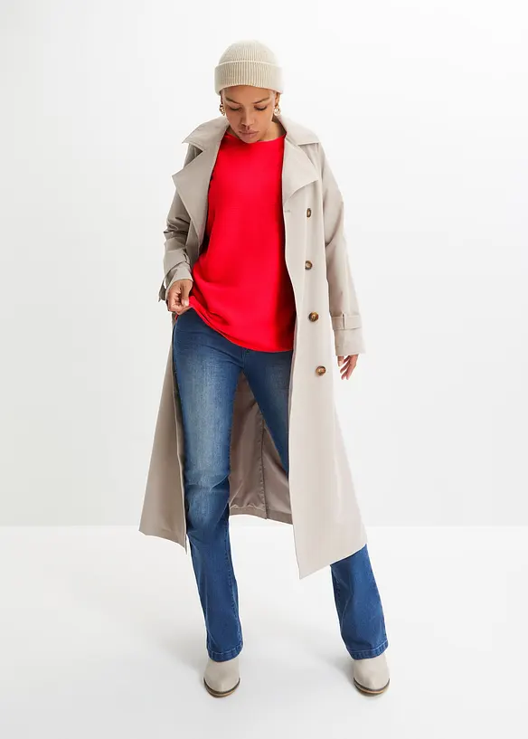 Pull côtelé oversize en viscose mélangée, bonprix