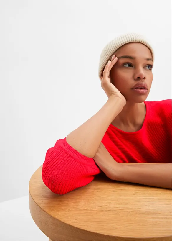 Pull côtelé oversize en viscose mélangée, bonprix