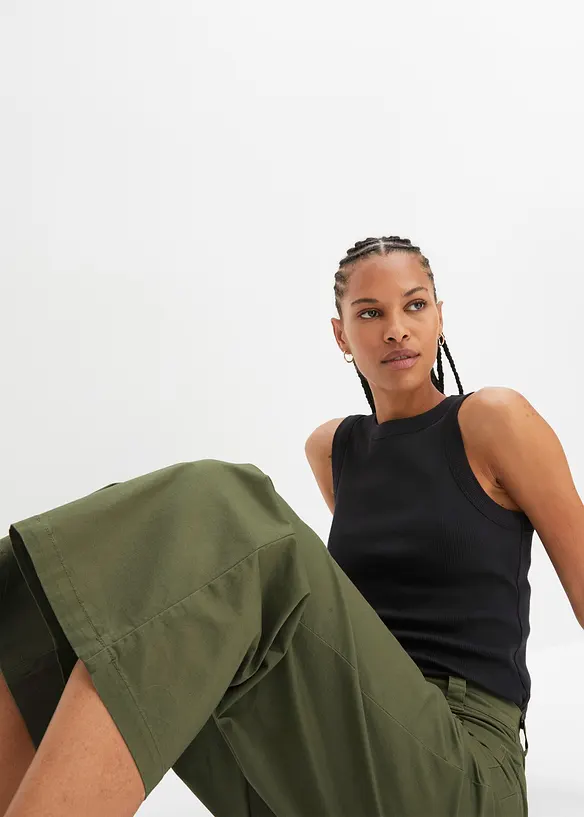 Jean large, taille haute et élastiquée, bonprix