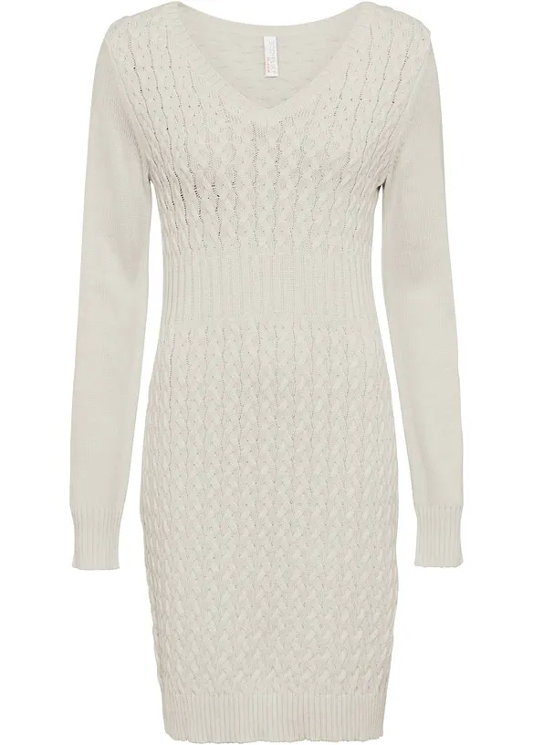 Robe en maille à motif torsadé, bonprix