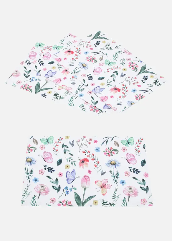 Lot de 4 sets de table avec imprim&eacute; fleurs, bonprix