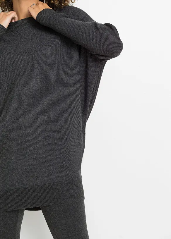 Pull long en viscose m&eacute;lang&eacute;e, bonprix