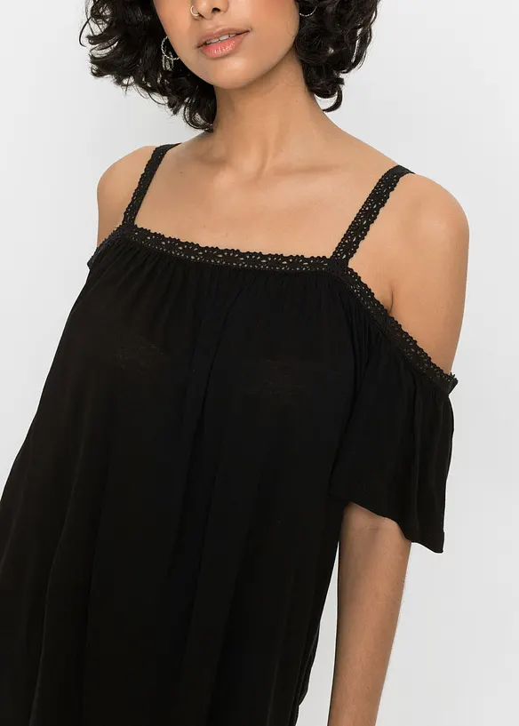 T-shirt à épaules dénudées en viscose douce, bonprix