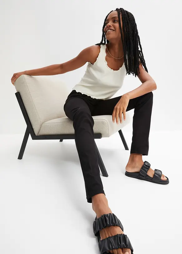 Pantalon en twill extensible, bonprix