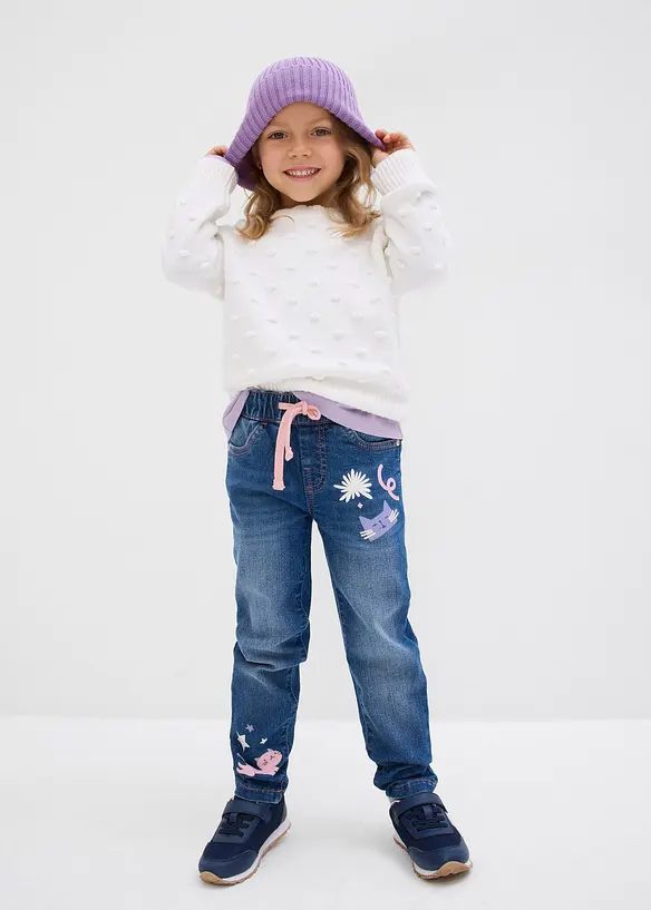 Jean droit, taille mi-haute, bonprix