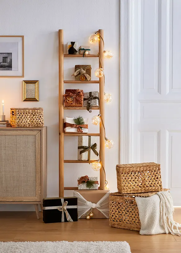 Guirlande lumineuse LED avec 8 boules avec fleurs séchées, bonprix