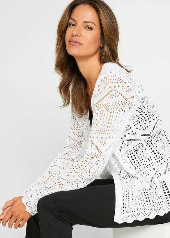 Gilet en maille ajourée, bonprix