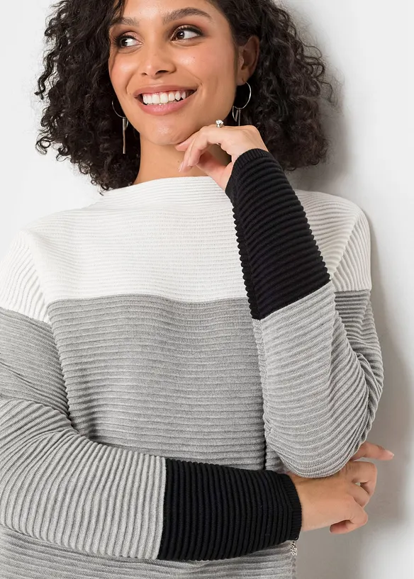 Pull long à rayures, bonprix