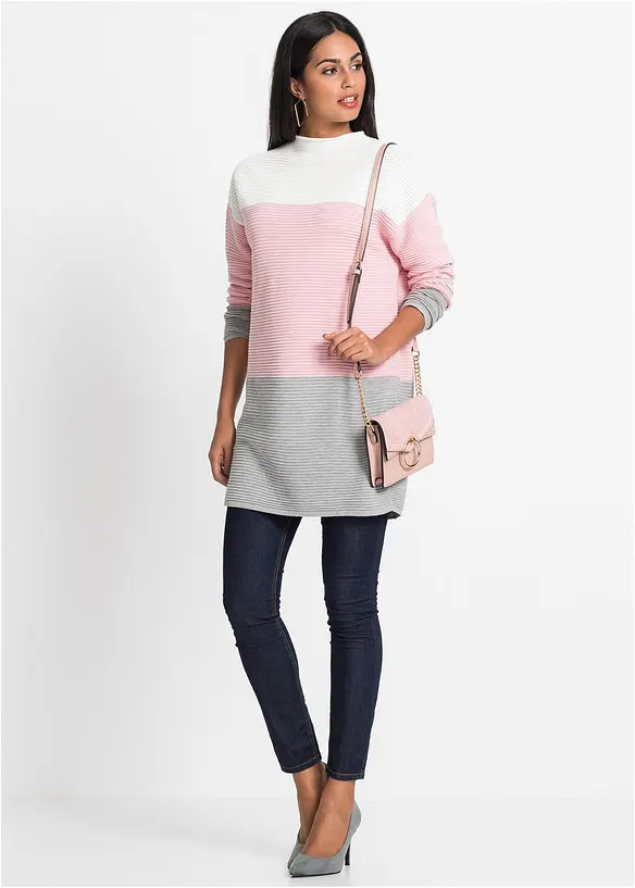 Pull long à rayures, bonprix