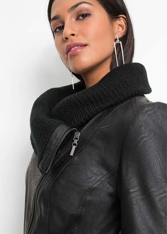 Blouson enduit à col châle, bonprix