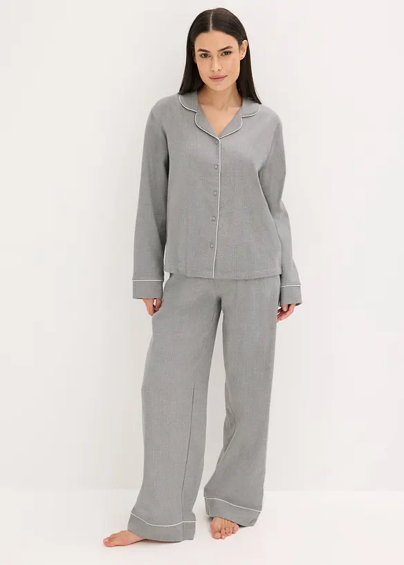 Pyjama tissé en flanelle avec motif chevrons, bonprix