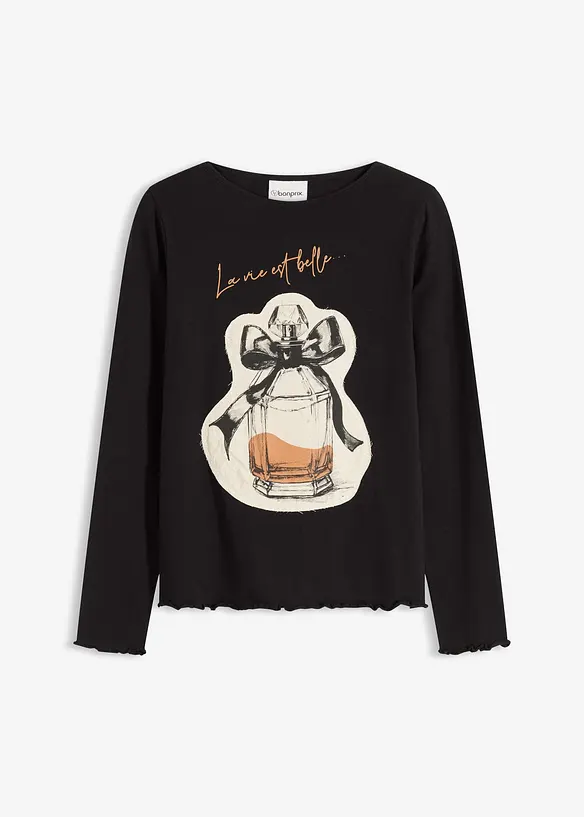 T-shirt manches longues en coton extensible, bonprix