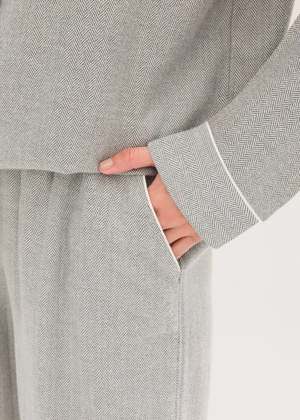 Pyjama tissé en flanelle avec motif chevrons, bonprix