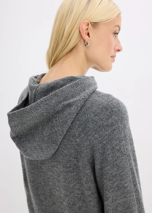 Pull en maille à capuche, bonprix