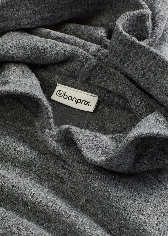 Pull en maille à capuche, bonprix