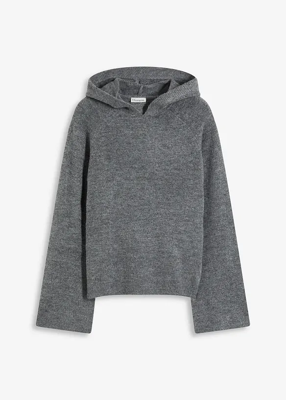 Pull en maille à capuche, bonprix