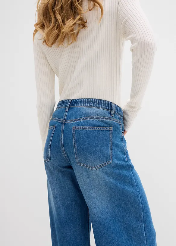 Jean large à taille mi-haute élastiquée, bonprix