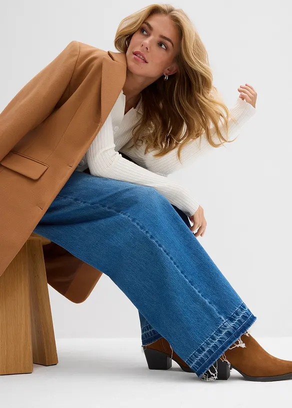 Jean large à taille mi-haute élastiquée, bonprix