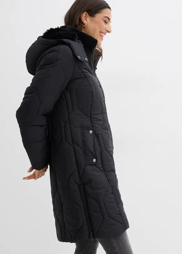 Doudoune courte avec surpiqûres diamant et zips sur les côtés, bonprix