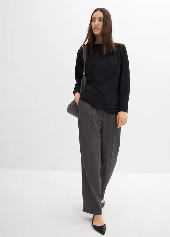 T-shirt manches longues texturé, bonprix