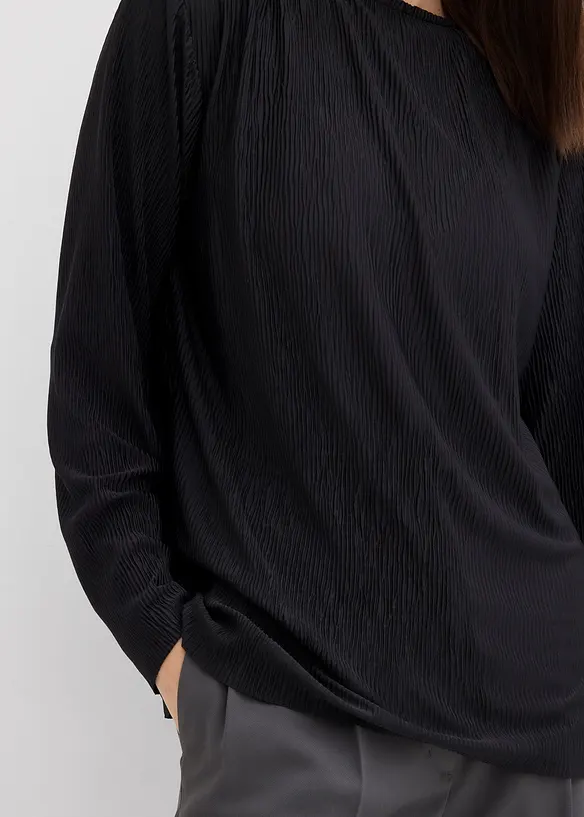 T-shirt manches longues texturé, bonprix