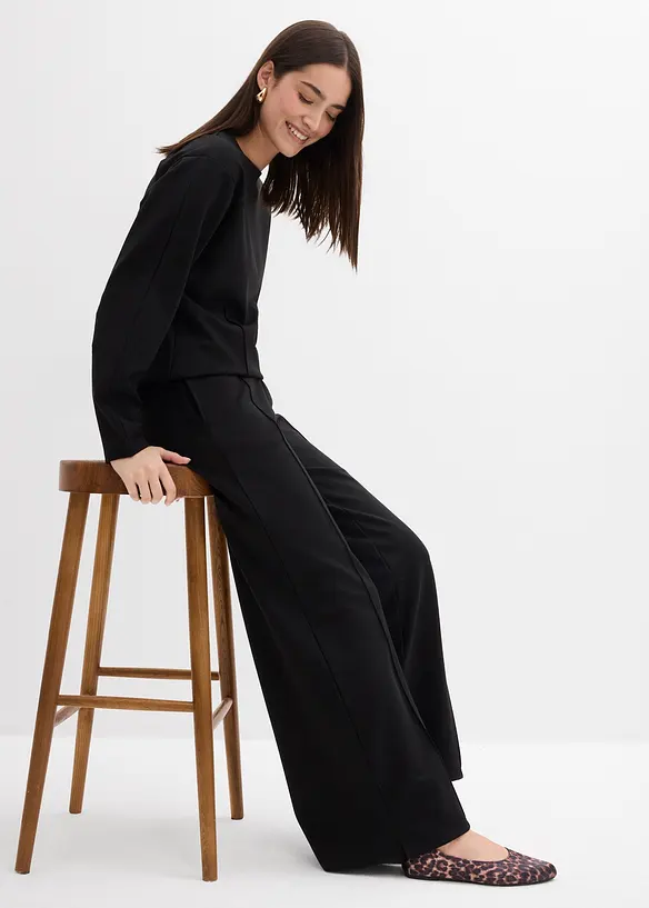 Pantalon en Punto di Roma, bonprix