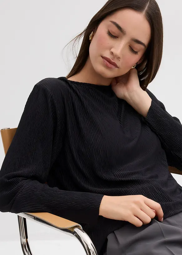 T-shirt manches longues texturé, bonprix