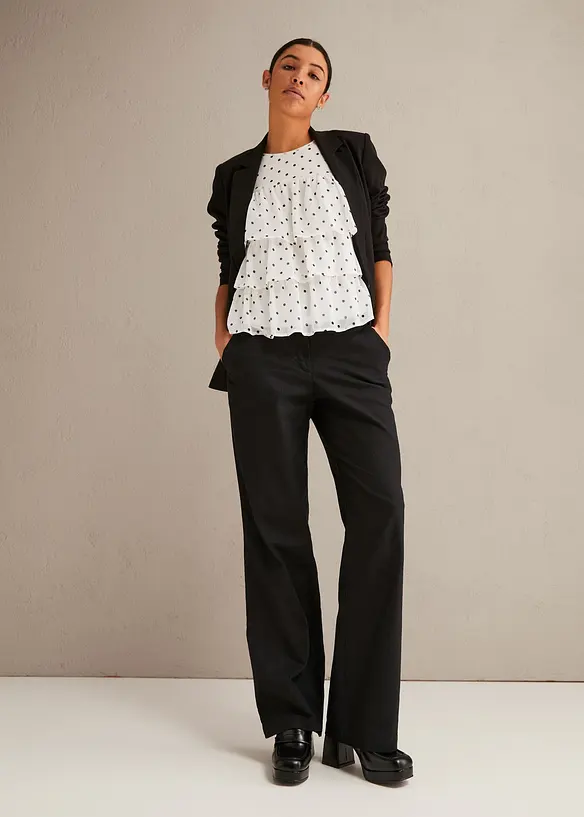 Pantalon tissé en lin et coton, bonprix