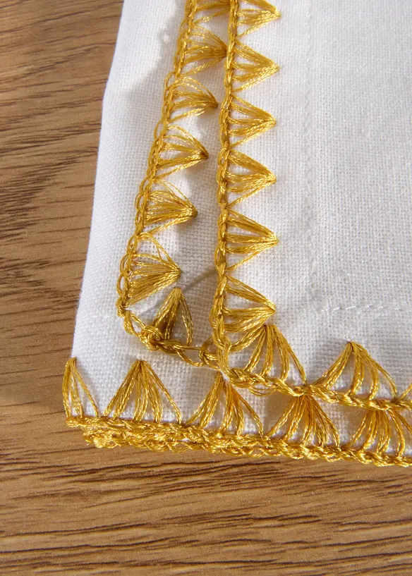 Lot de 4 serviettes de table à bordure brillante, bonprix