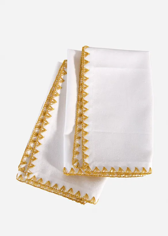 Lot de 4 serviettes de table à bordure brillante, bonprix