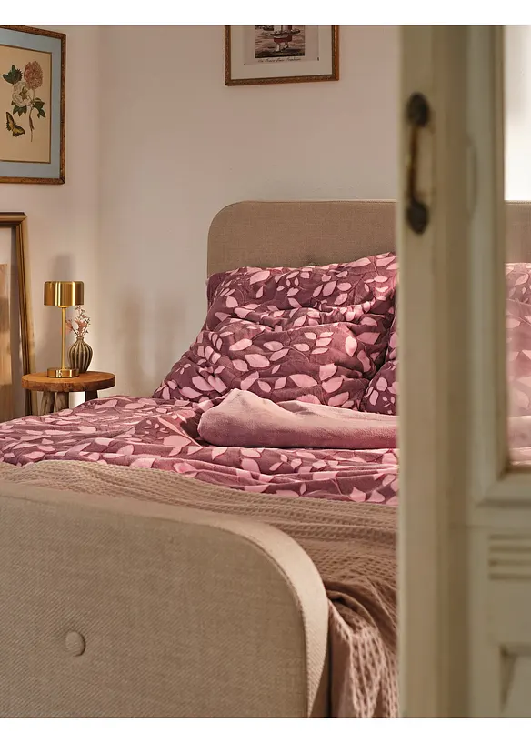 Parure de lit réversible toucher cachemire, motif floral, bonprix