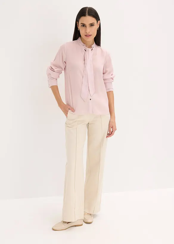 Chemisier en mousseline à col lavallière amovible, bonprix