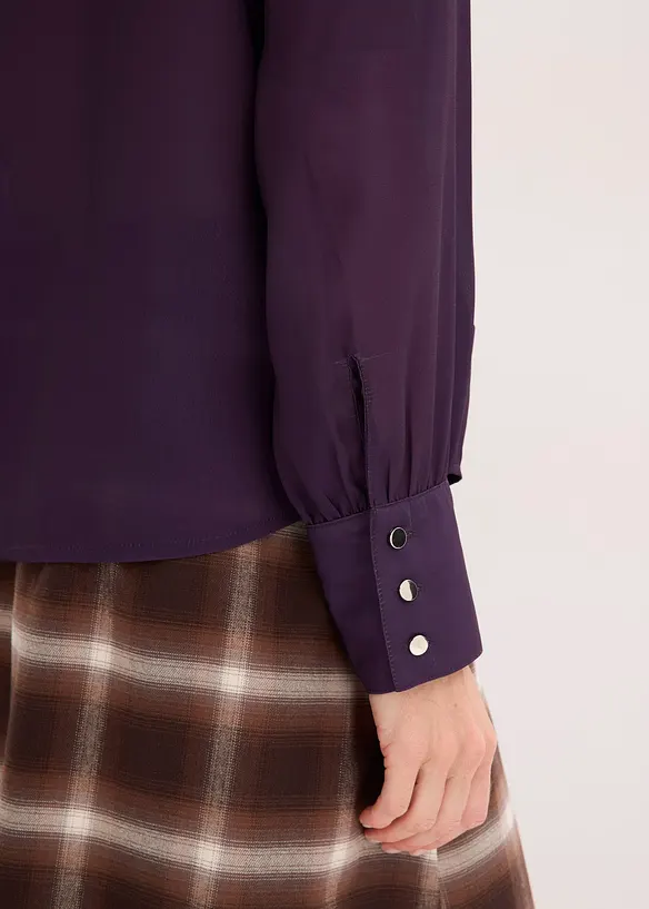 Chemisier en mousseline à col lavallière amovible, bonprix