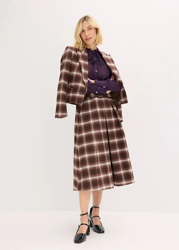 Chemisier en mousseline à col lavallière amovible, bonprix