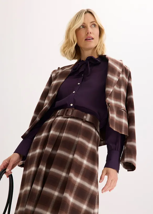 Chemisier en mousseline à col lavallière amovible, bonprix