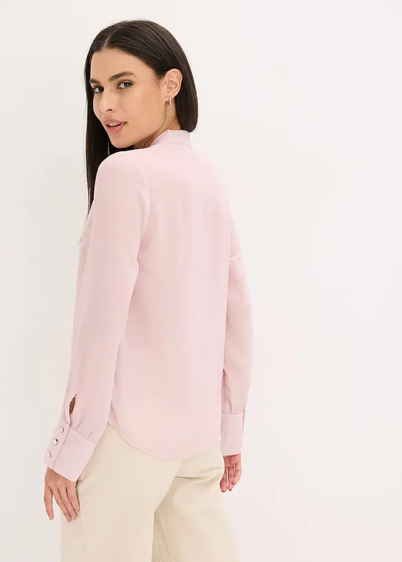 Chemisier en mousseline à col lavallière amovible, bonprix