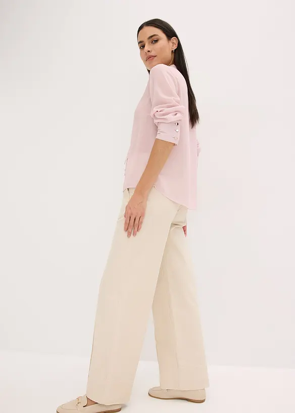 Chemisier en mousseline à col lavallière amovible, bonprix