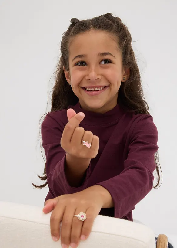 Lot de 2 T-shirts manches longues en coton extensible, bonprix