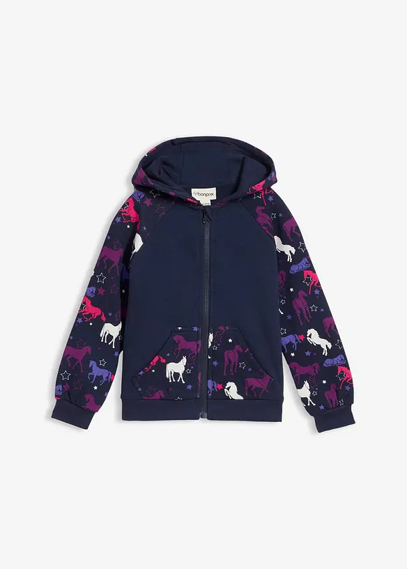 Sweat zippé fille, bonprix