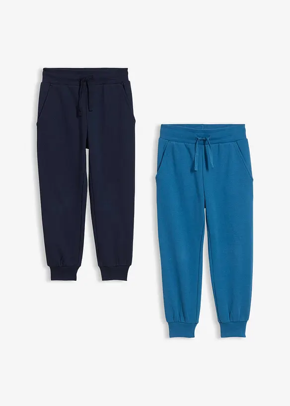 Lot de 2 pantalons de jogging doux en coton mélangé, bonprix
