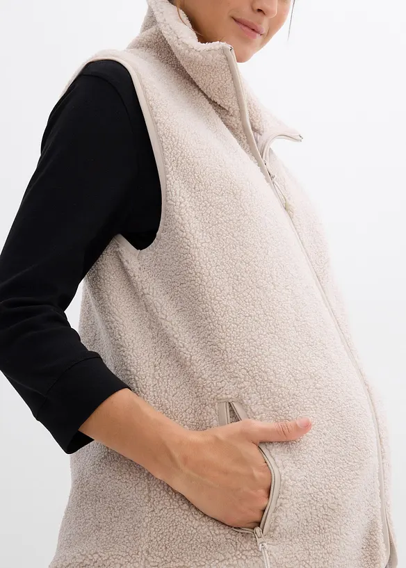 Gilet sans manches de grossesse et de portage en sherpa douillette, bonprix
