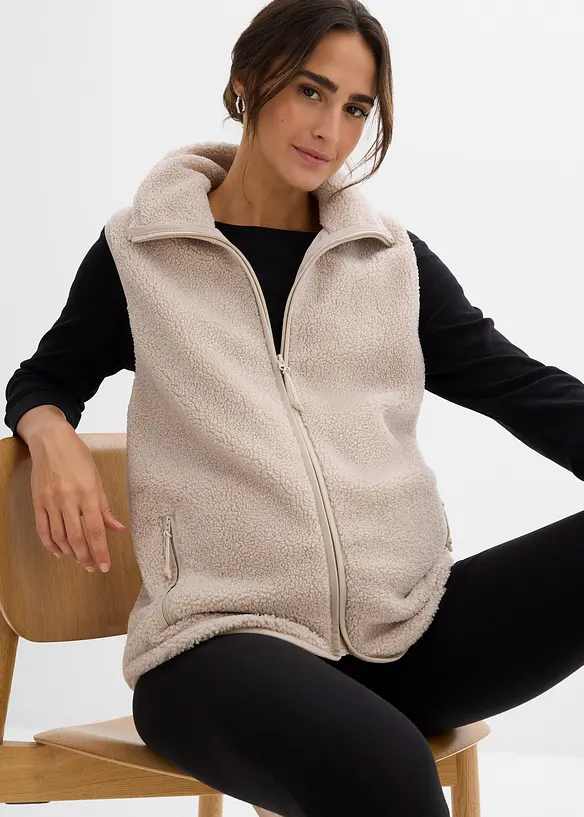Gilet sans manches de grossesse et de portage en sherpa douillette, bonprix