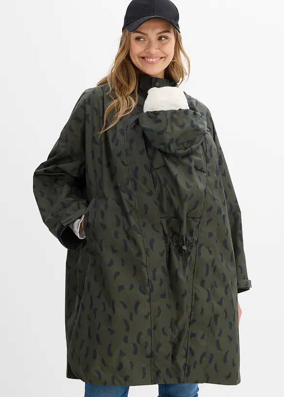 Cape de pluie imperméable pour la grossesse avec empiècement de portage avec pochette, bonprix