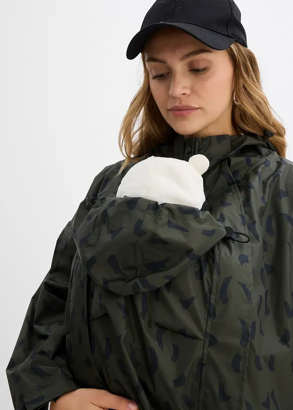 Cape de pluie imperméable pour la grossesse avec empiècement de portage avec pochette, bonprix