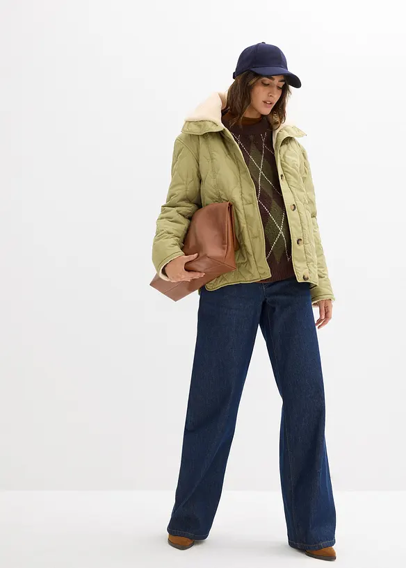 Légère veste de grossesse et de portage 3-en-1 avec doublure sherpa, bonprix